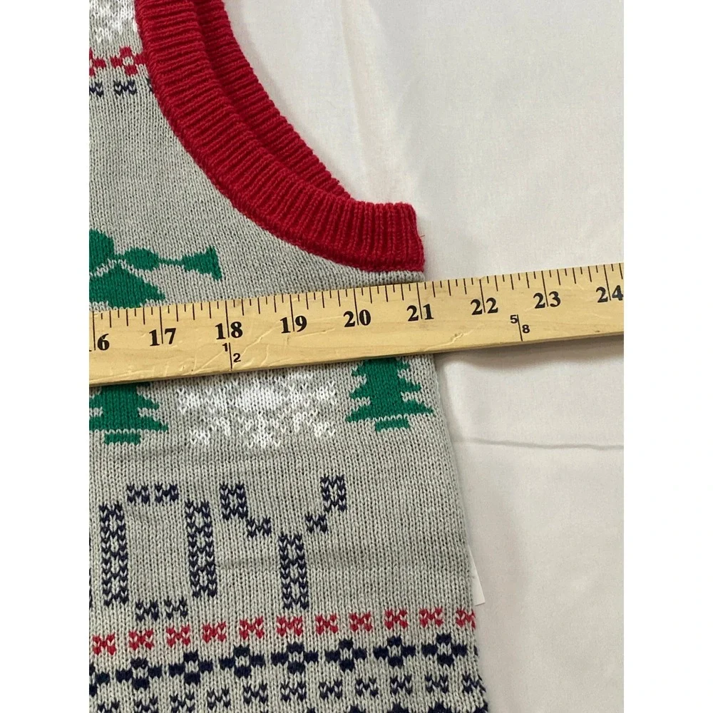 The Ugly Sweater Co Jesus Birthday Boy Christmas Sweater Vest Mens XL Grey Red